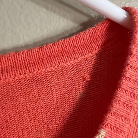 L.L. Bean Women's Orange Polka Dot Cardigan - Picture 6 of 6